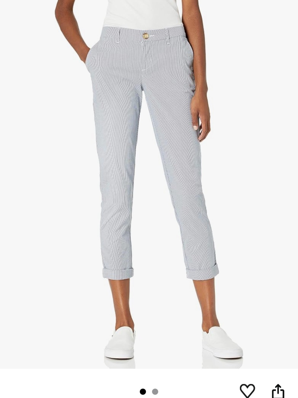 Tommy Hilfiger Blue & White Striped Cropped Pants